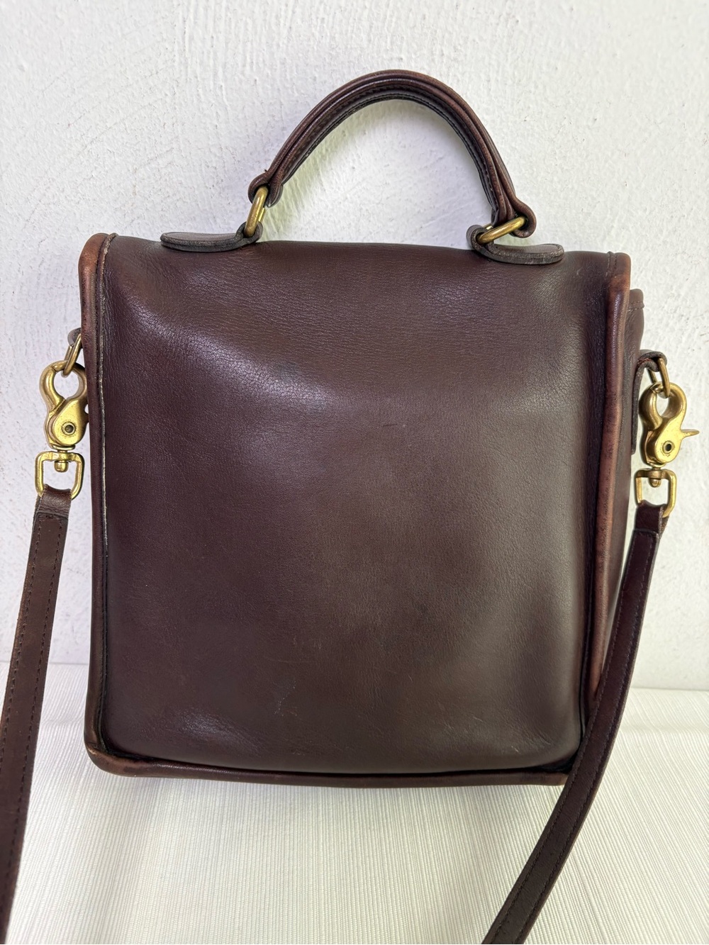 COACH 5130 Vintage 1996 USA Station Bag Mahagony Brown Leather Crossbody Purse - Picture 15 of 16